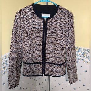 Hugo Boss Orange, Black, Blue, White Tweed Long Sleeve Blazer Sz 6